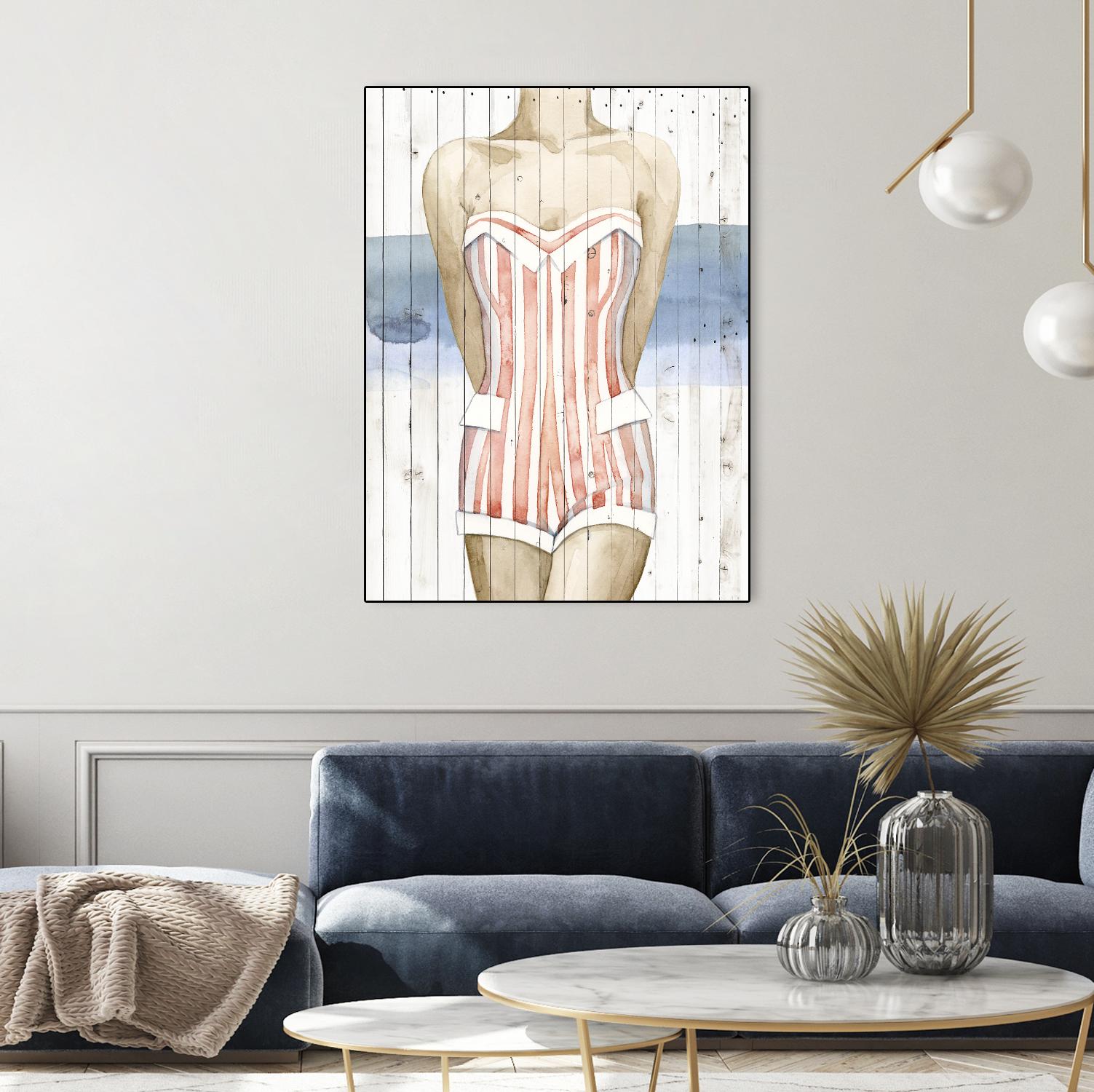 Bygone Bathers II by Grace Popp on GIANT ART - red fashion