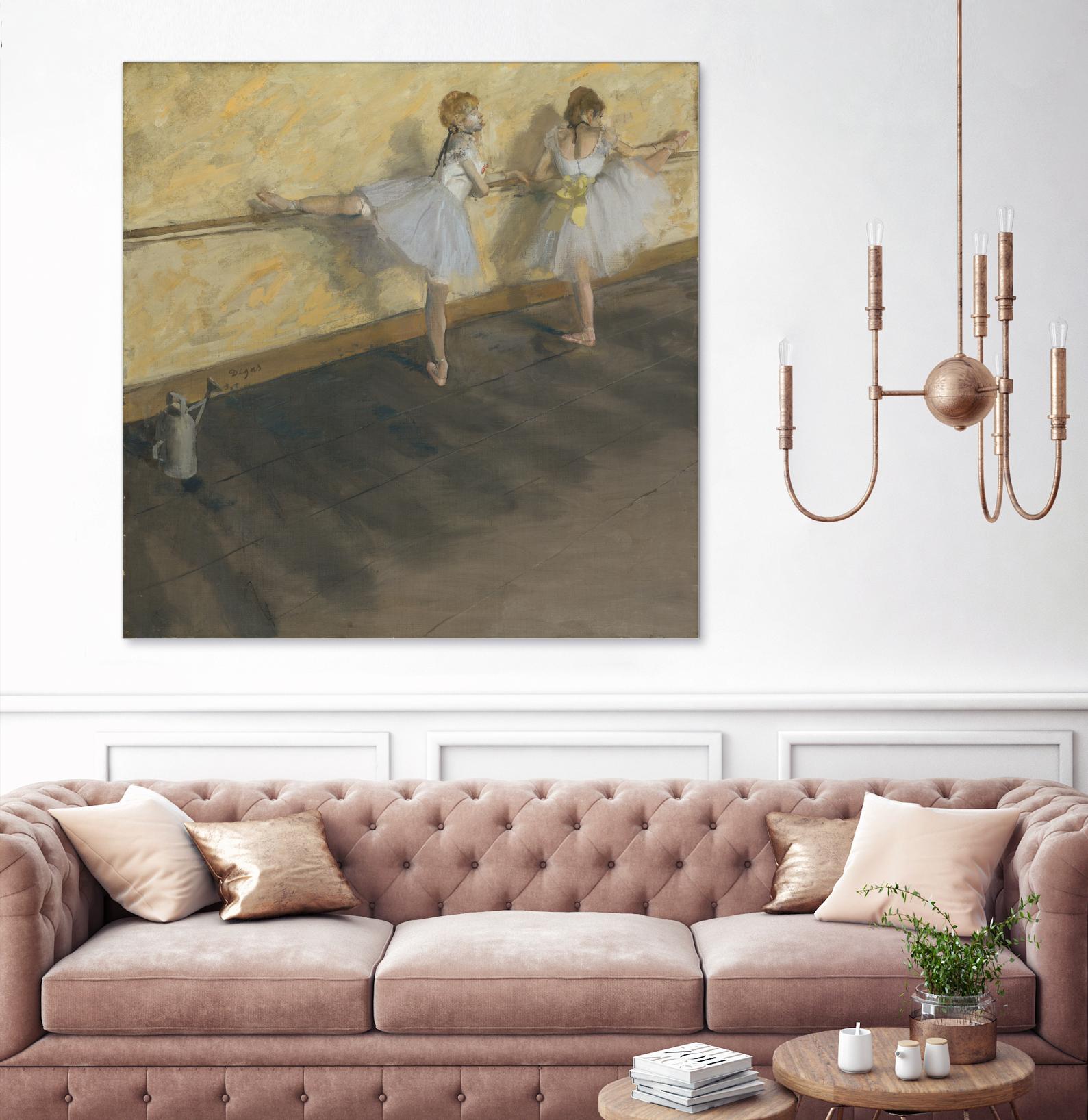 Dancers Practicing at the Barre by Edgar Degas on GIANT ART - brown fashion
