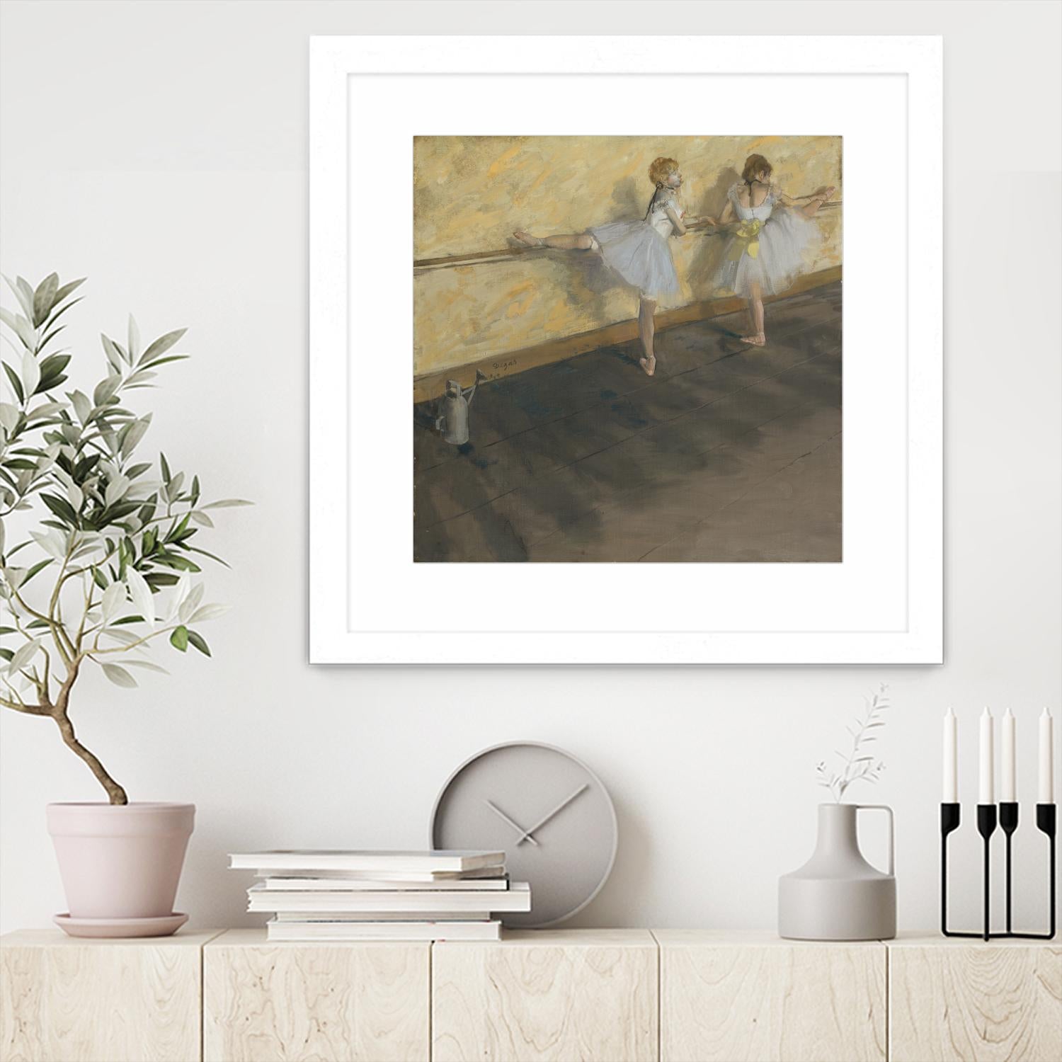 Dancers Practicing at the Barre by Edgar Degas on GIANT ART - brown fashion