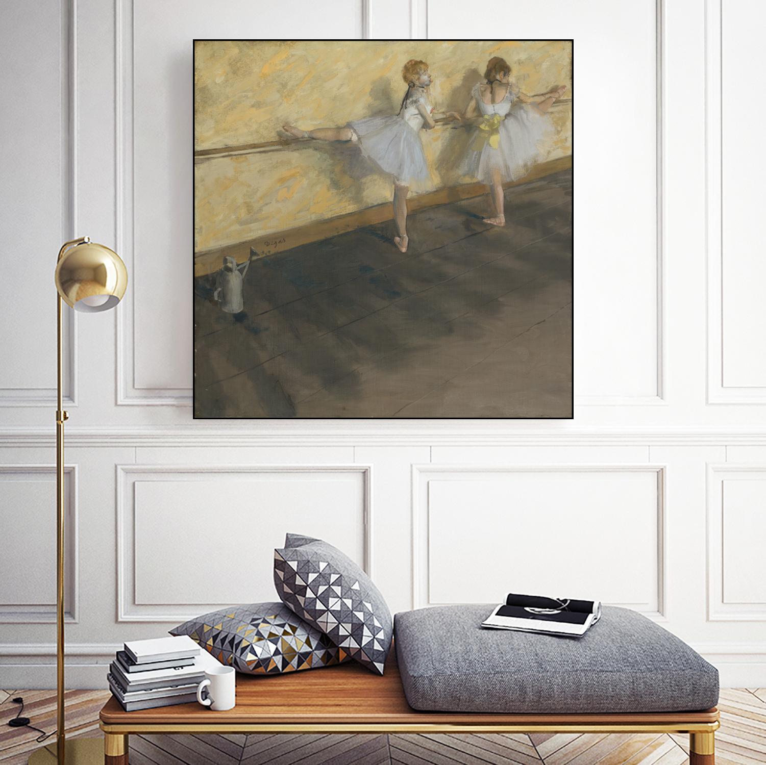 Dancers Practicing at the Barre by Edgar Degas on GIANT ART - brown fashion