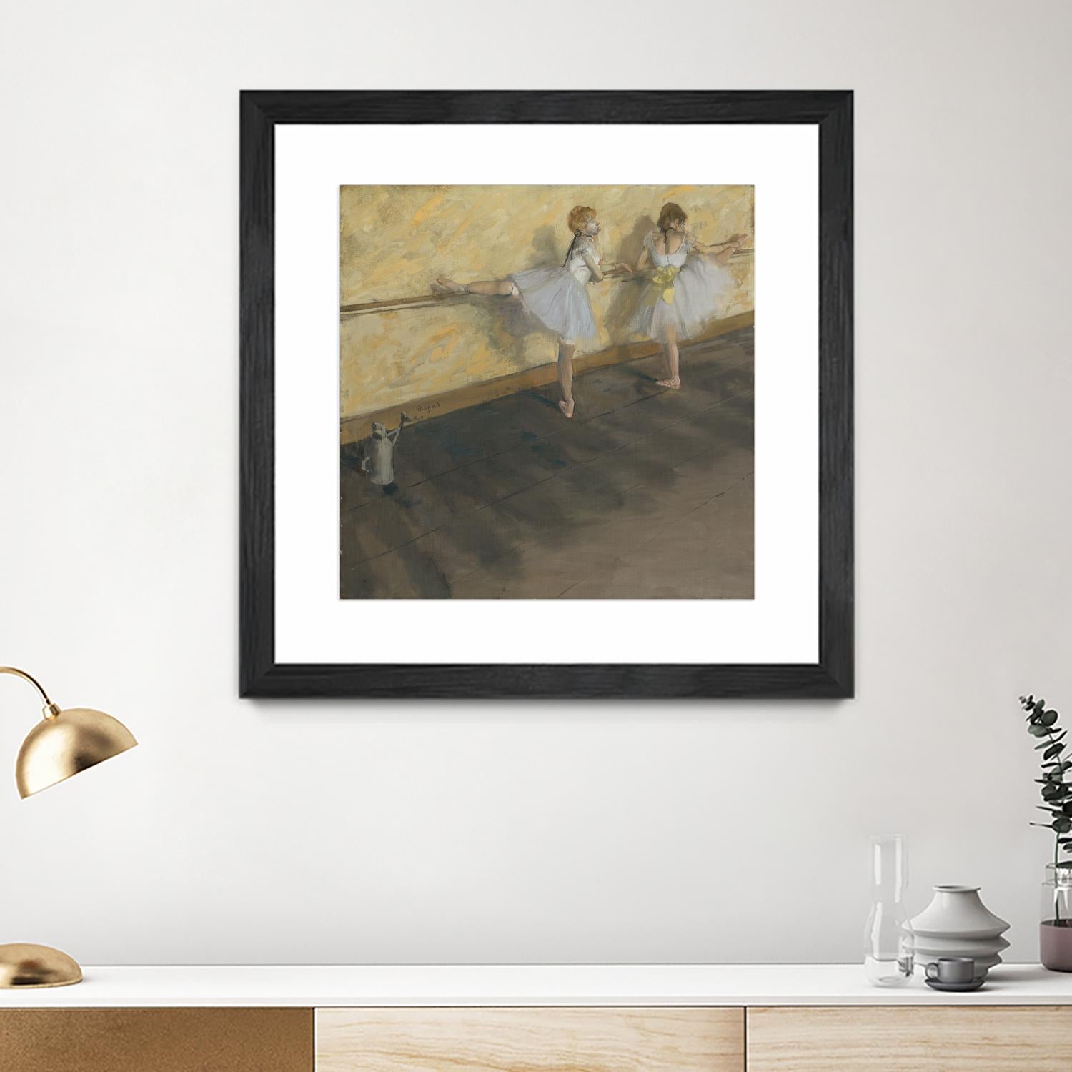 Dancers Practicing at the Barre by Edgar Degas on GIANT ART - brown fashion