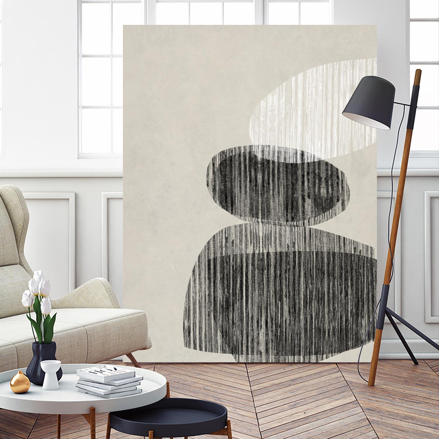 Nested II by Jennifer Goldberger on GIANT ART - beige black & white contemporary