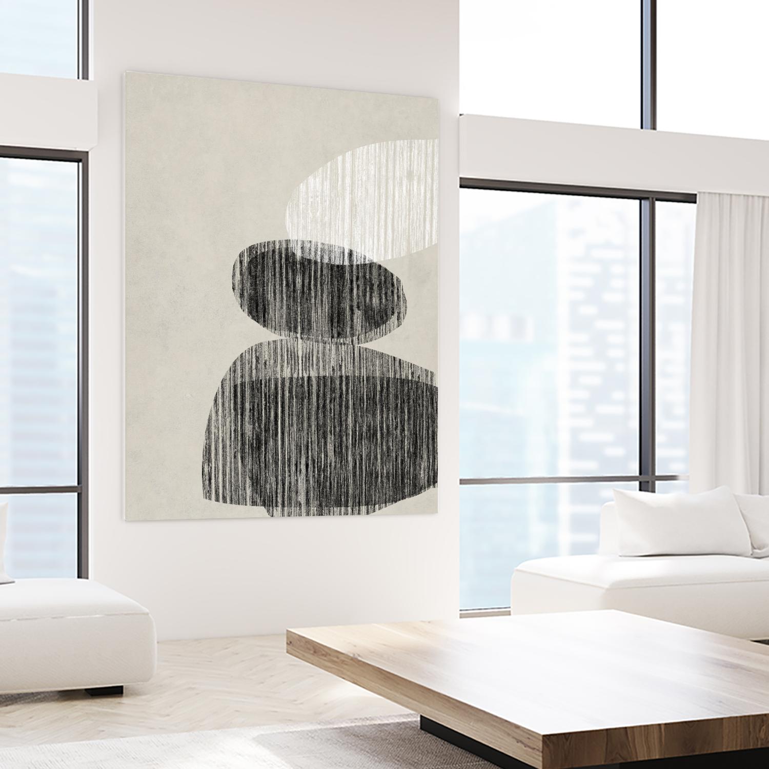 Nested II by Jennifer Goldberger on GIANT ART - beige black & white contemporary