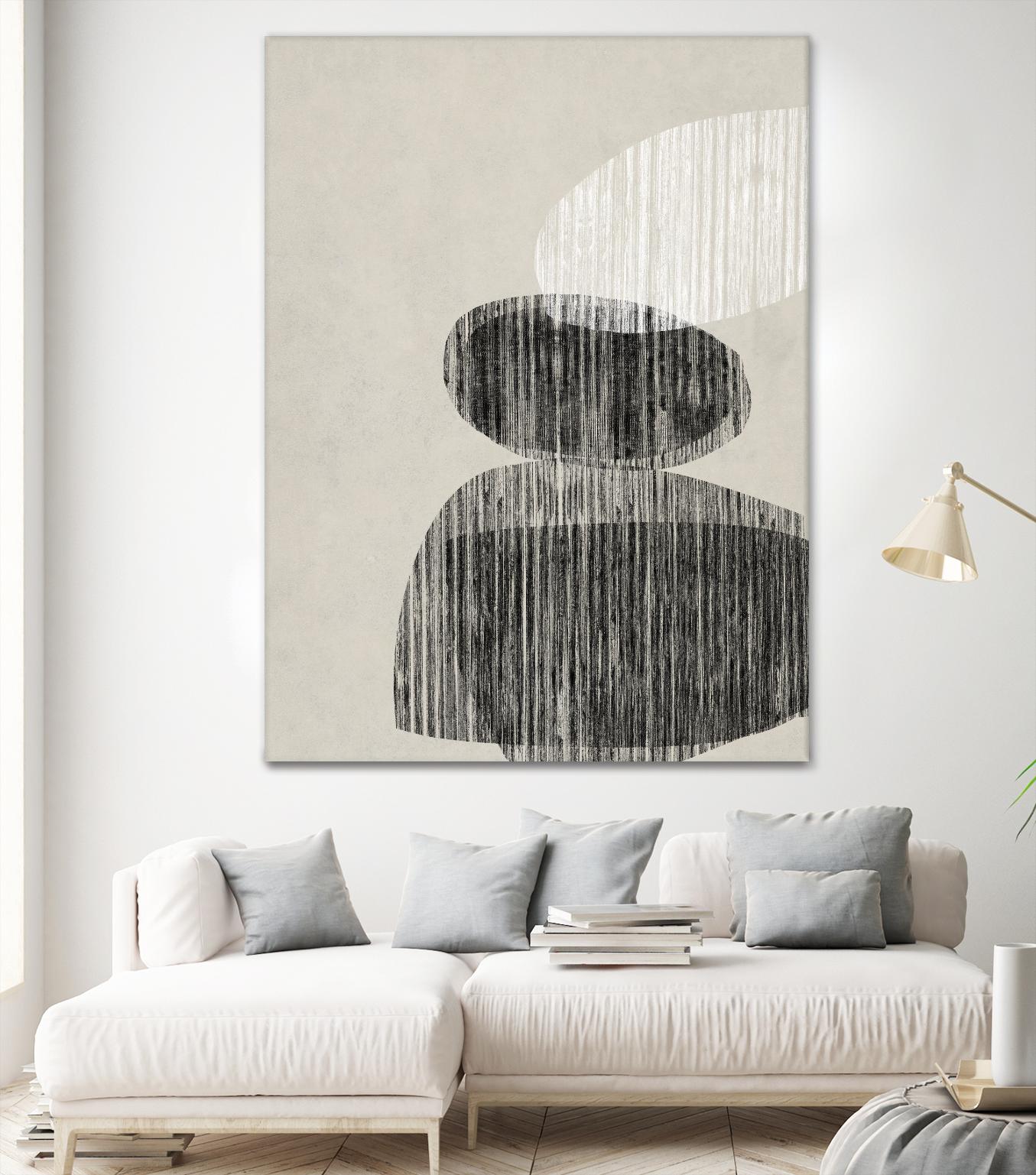 Nested II by Jennifer Goldberger on GIANT ART - beige black & white contemporary