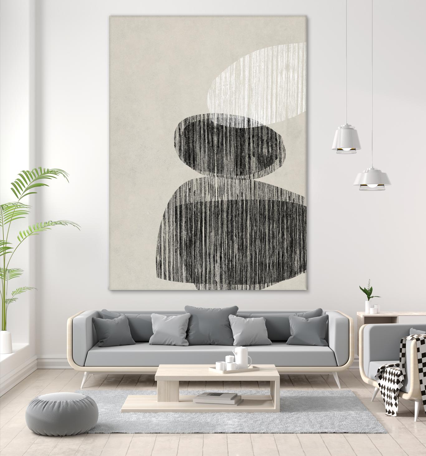 Nested II by Jennifer Goldberger on GIANT ART - beige black & white contemporary