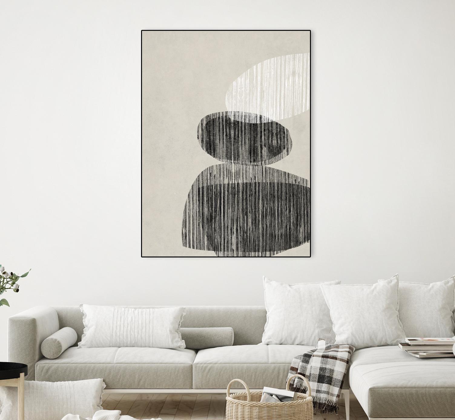 Nested II by Jennifer Goldberger on GIANT ART - beige black & white contemporary