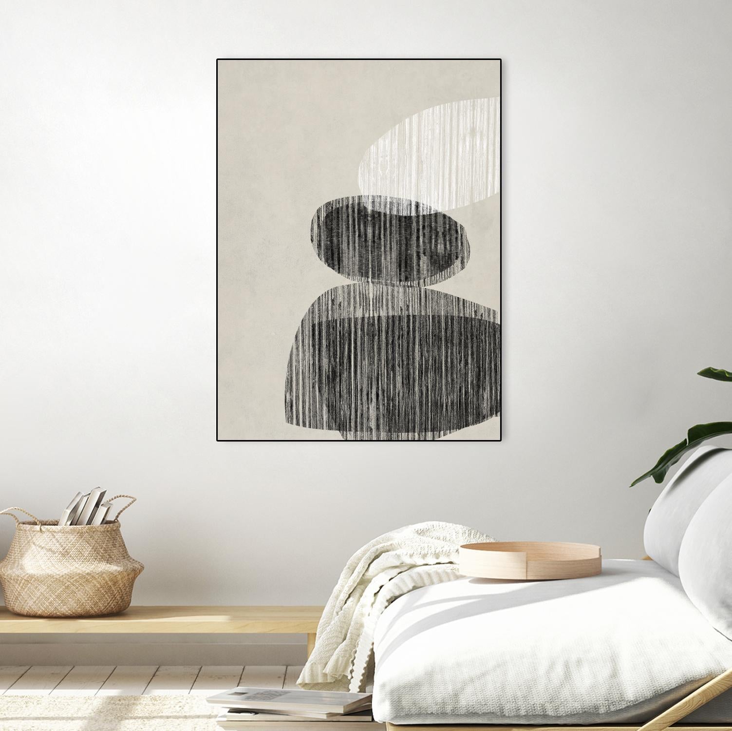 Nested II by Jennifer Goldberger on GIANT ART - beige black & white contemporary