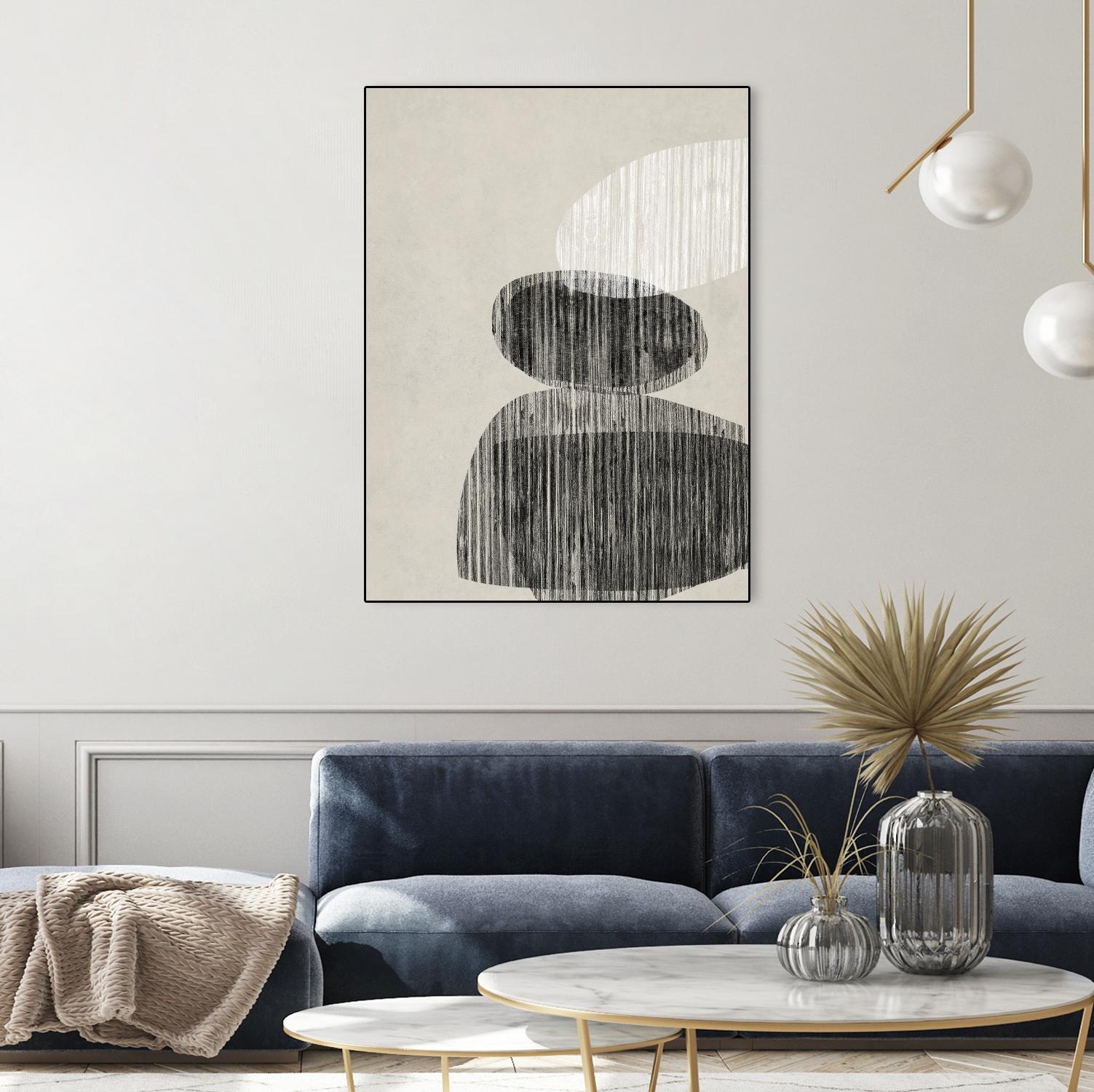 Nested II by Jennifer Goldberger on GIANT ART - beige black & white contemporary