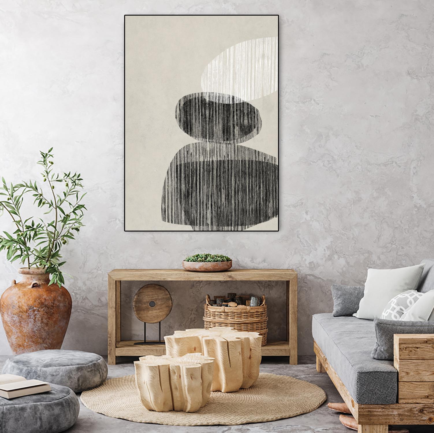 Nested II by Jennifer Goldberger on GIANT ART - beige black & white contemporary