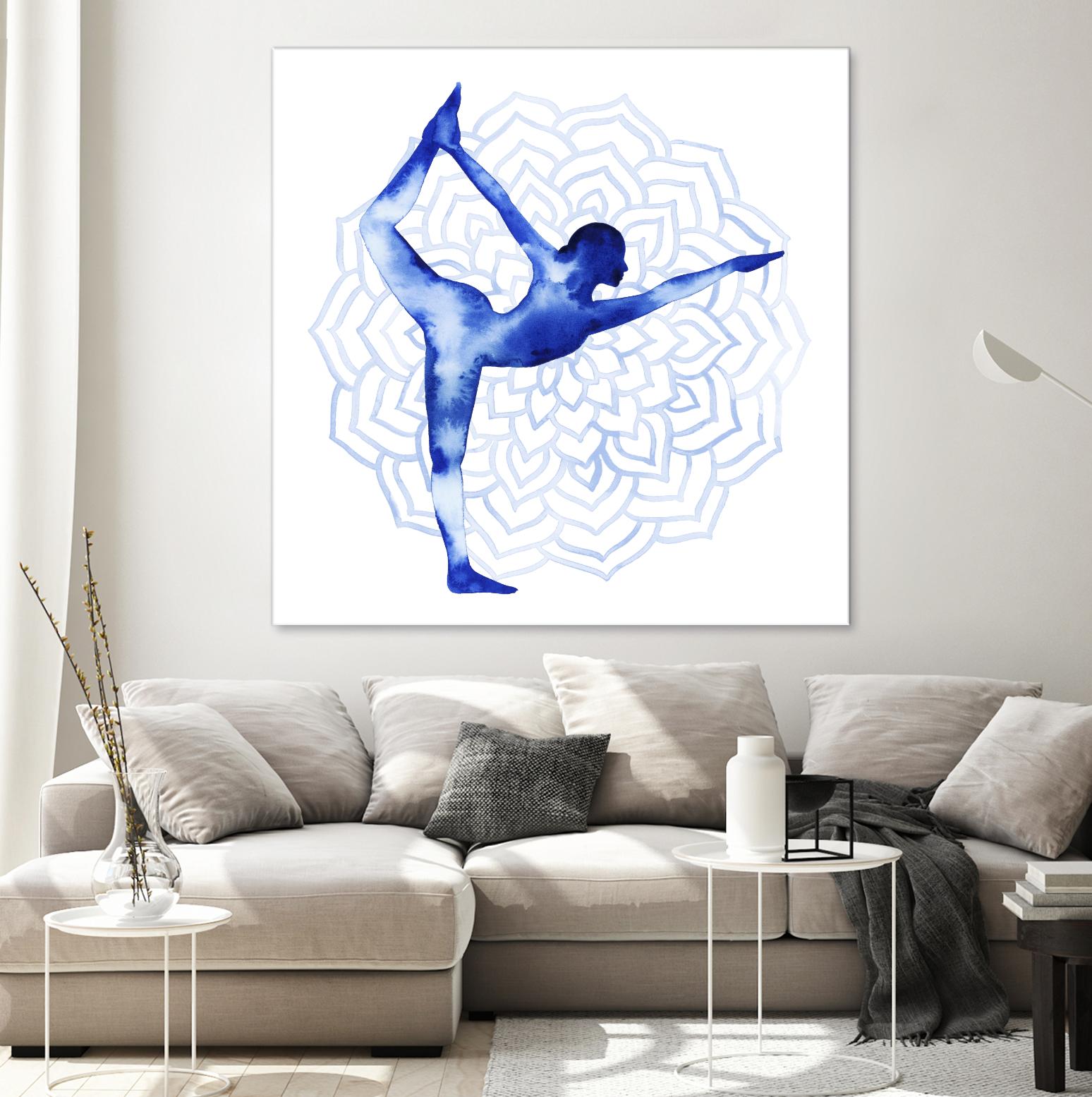 Yoga Flow I by Grace Popp on GIANT ART - blue leisure