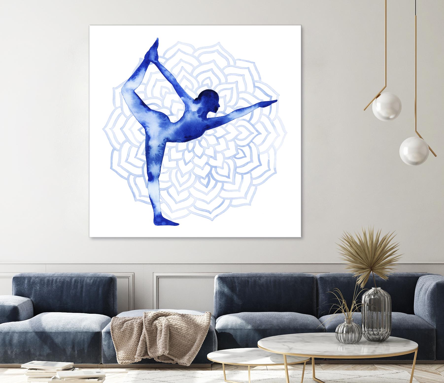 Yoga Flow I by Grace Popp on GIANT ART - blue leisure