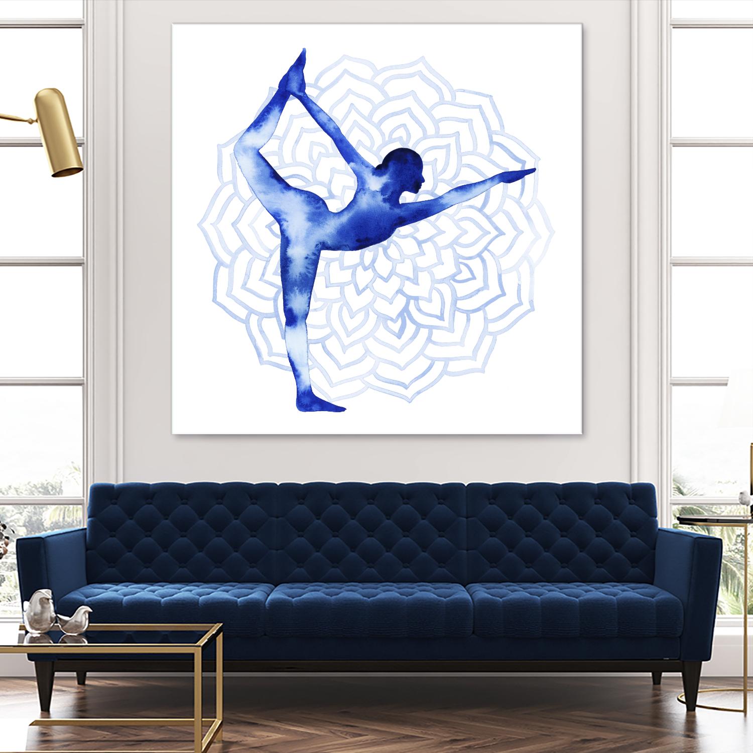 Yoga Flow I by Grace Popp on GIANT ART - blue leisure
