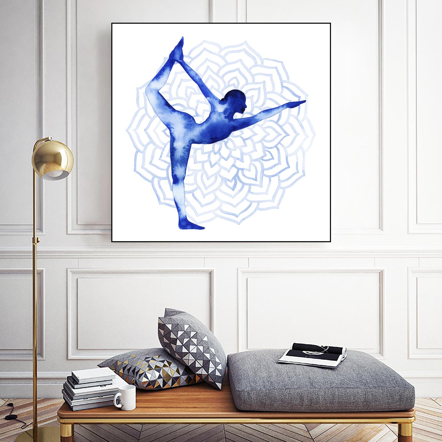 Yoga Flow I by Grace Popp on GIANT ART - blue leisure