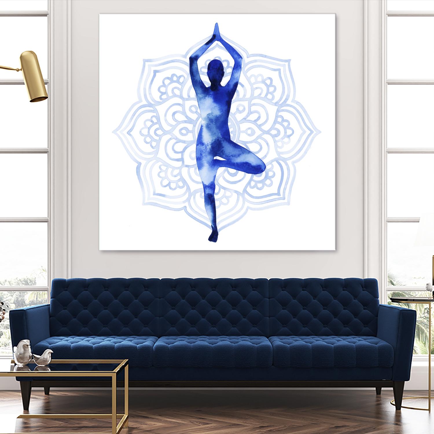 Yoga Flow III by Grace Popp on GIANT ART - blue leisure