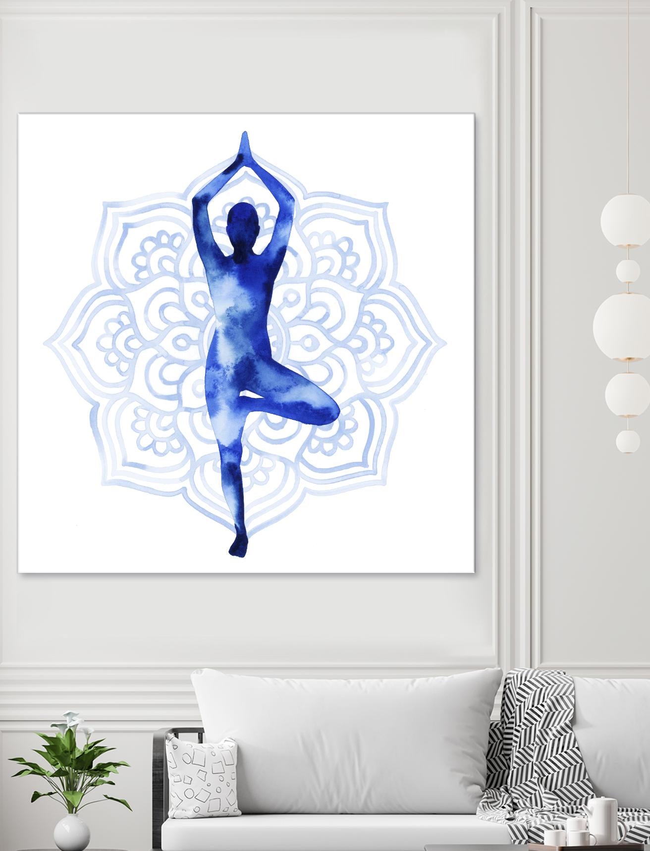 Yoga Flow III by Grace Popp on GIANT ART - blue leisure