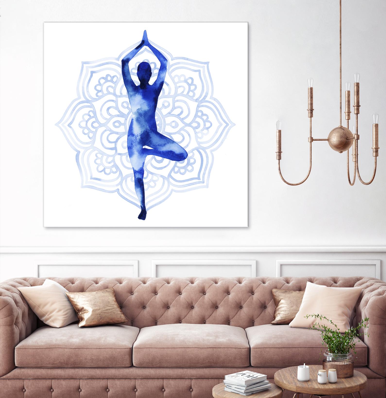 Yoga Flow III by Grace Popp on GIANT ART - blue leisure