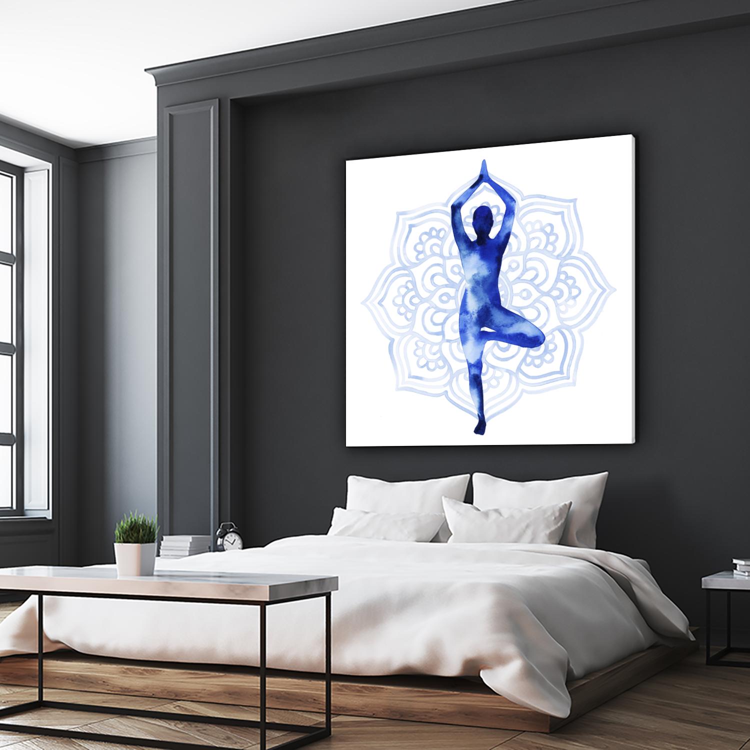 Yoga Flow III by Grace Popp on GIANT ART - blue leisure