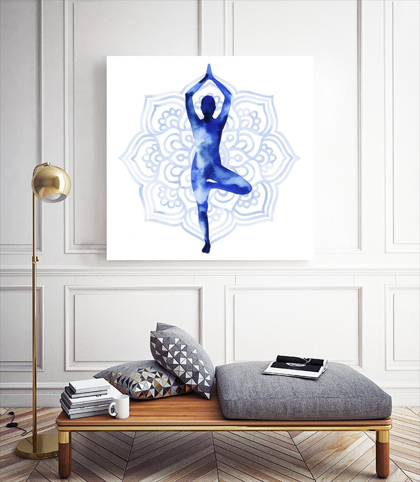 Yoga Flow III by Grace Popp on GIANT ART - blue leisure