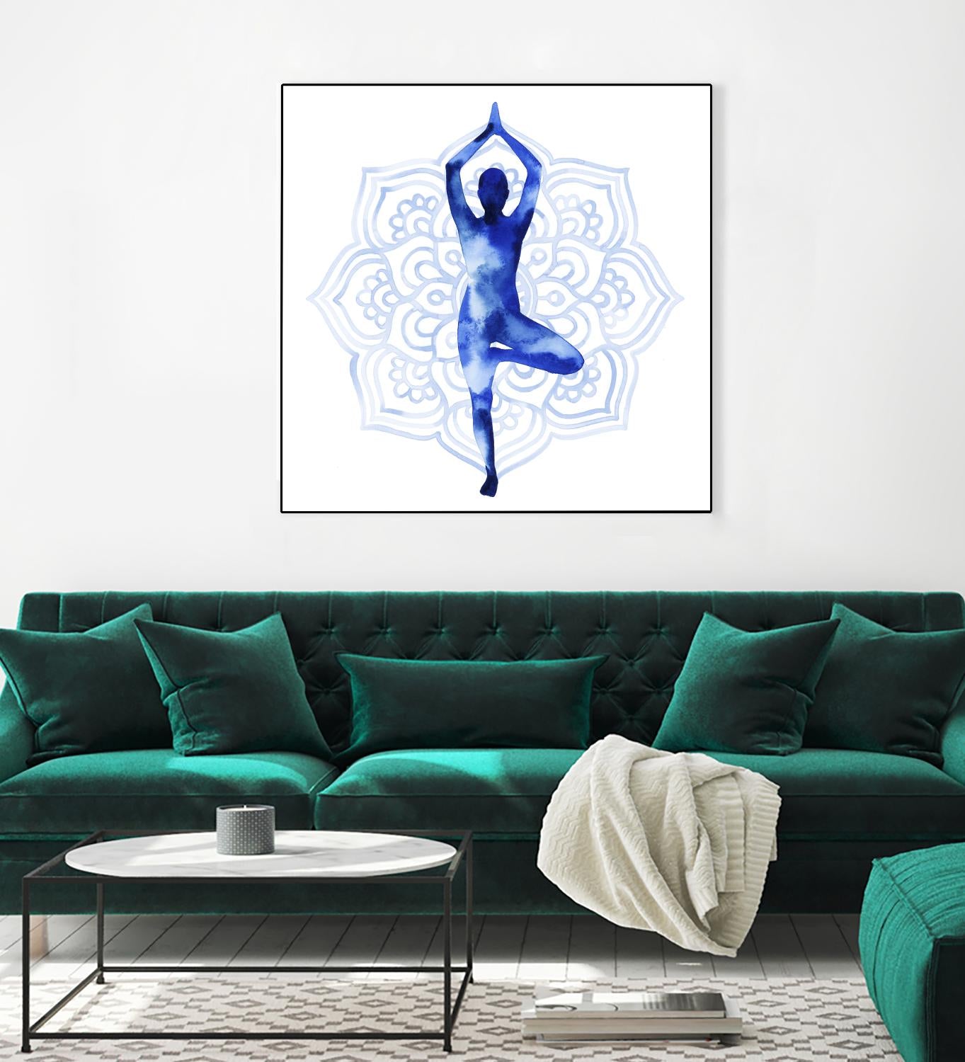 Yoga Flow III by Grace Popp on GIANT ART - blue leisure