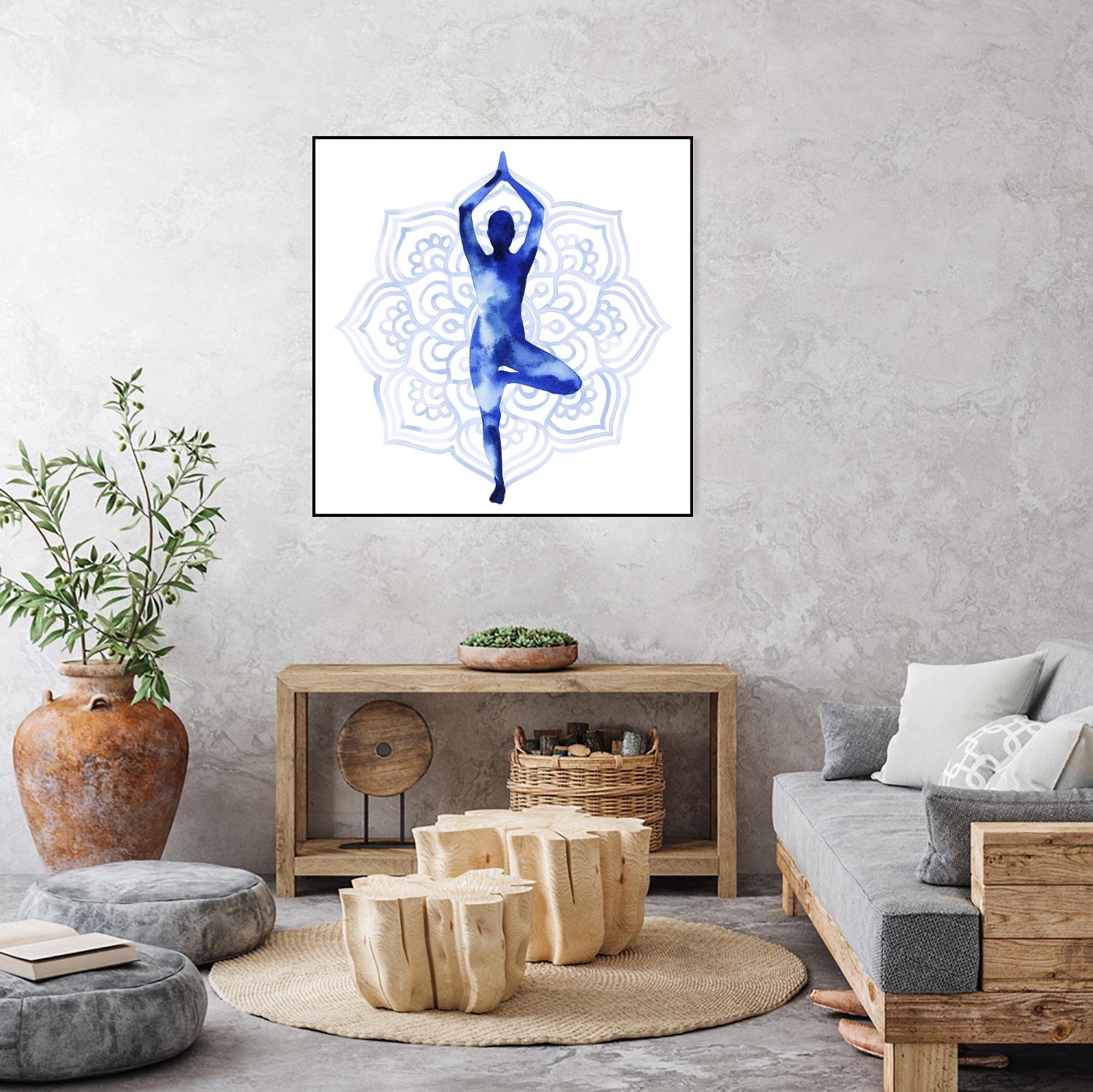 Yoga Flow III by Grace Popp on GIANT ART - blue leisure