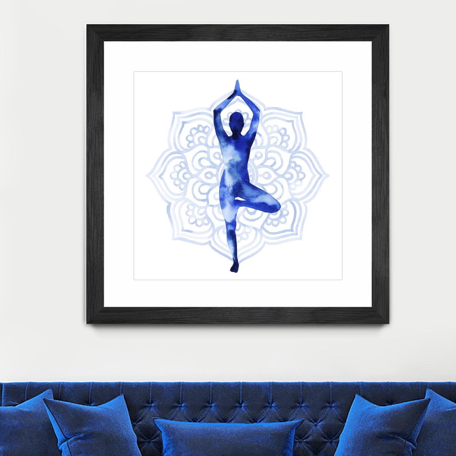 Yoga Flow III by Grace Popp on GIANT ART - blue leisure