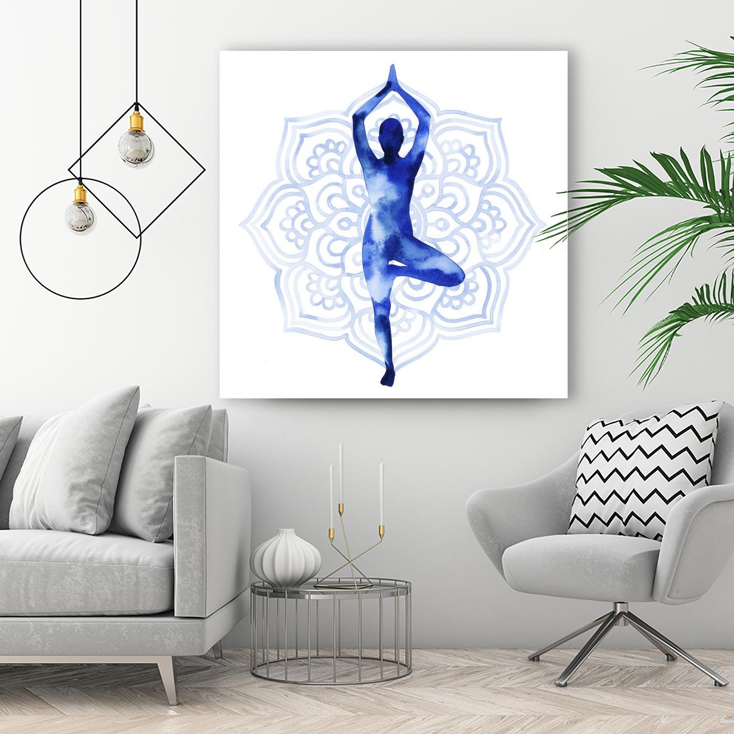 Yoga Flow III by Grace Popp on GIANT ART - blue leisure