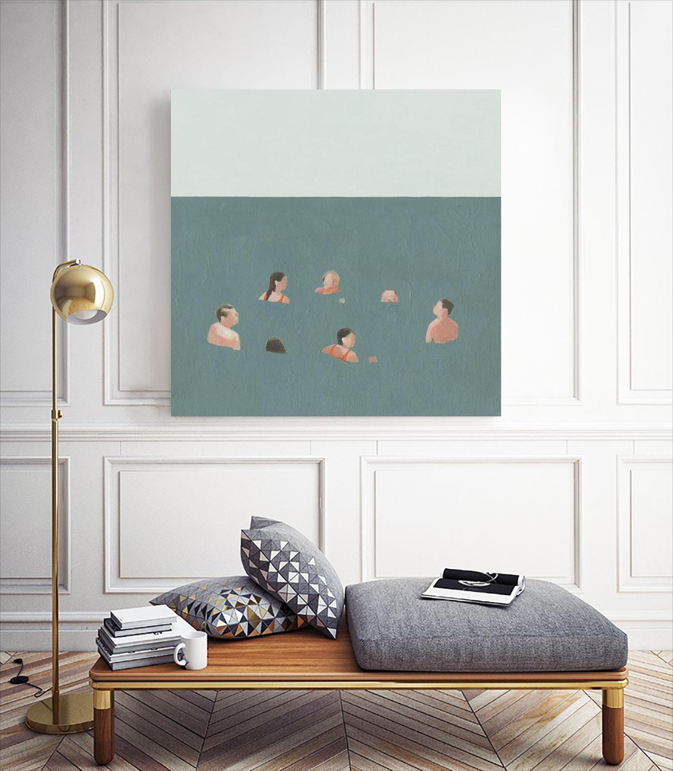 The Swimmers I by Emma Scarvey on GIANT ART - green costal ocean