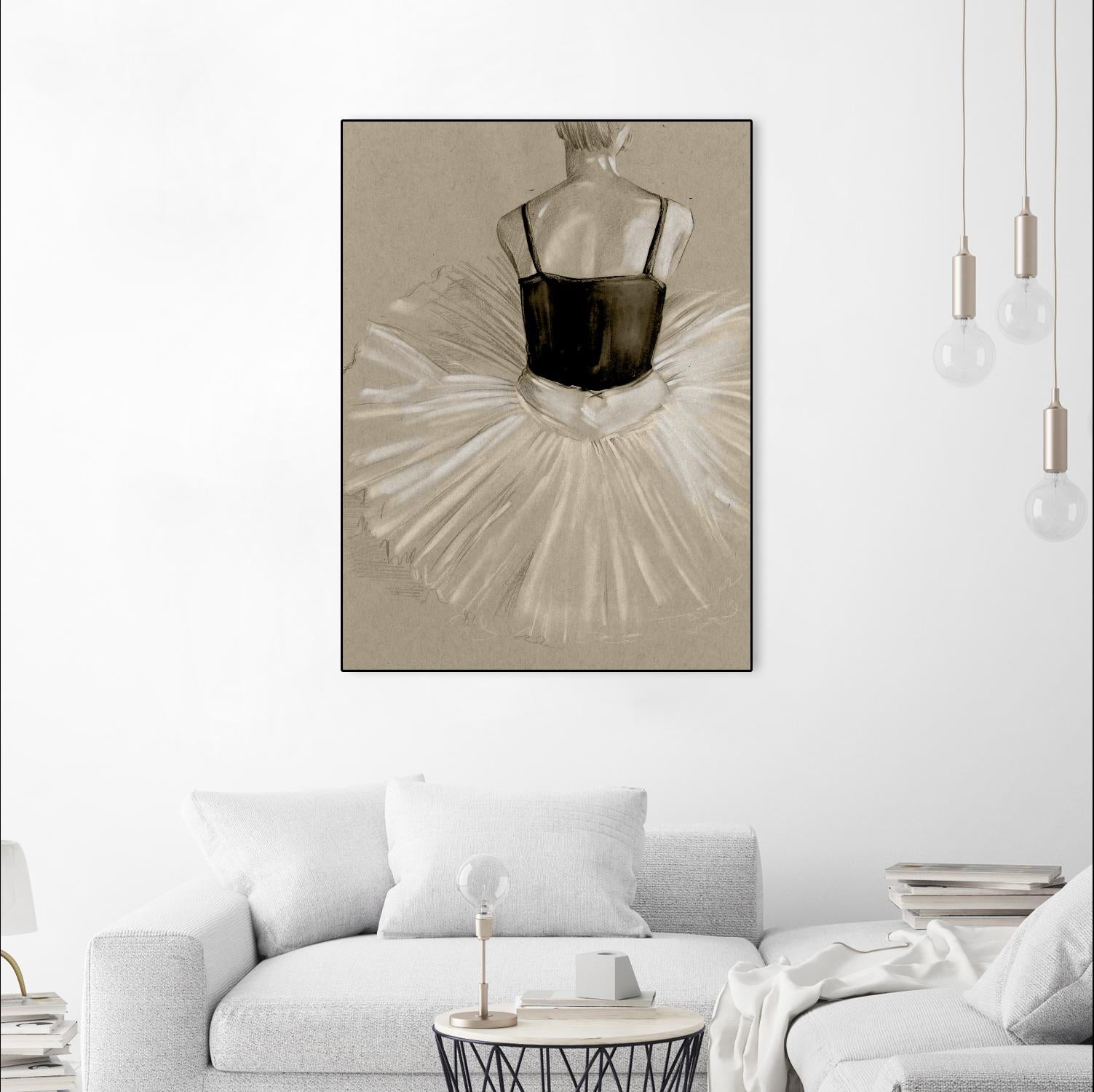 Black Leotard II by Jennifer Paxton Parker on GIANT ART - beige black & white ballerina