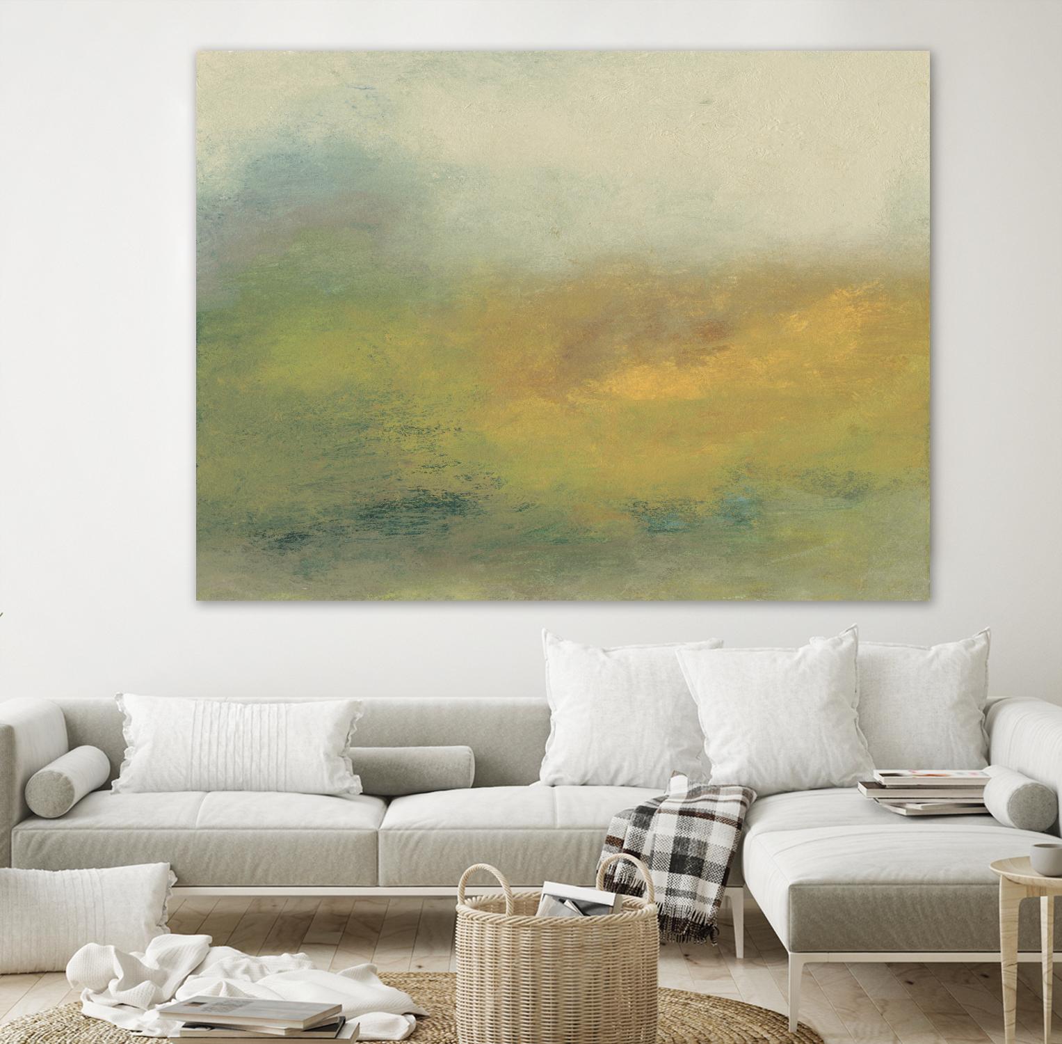 Hillside I by Sharon Gordon on GIANT ART - green sea scene