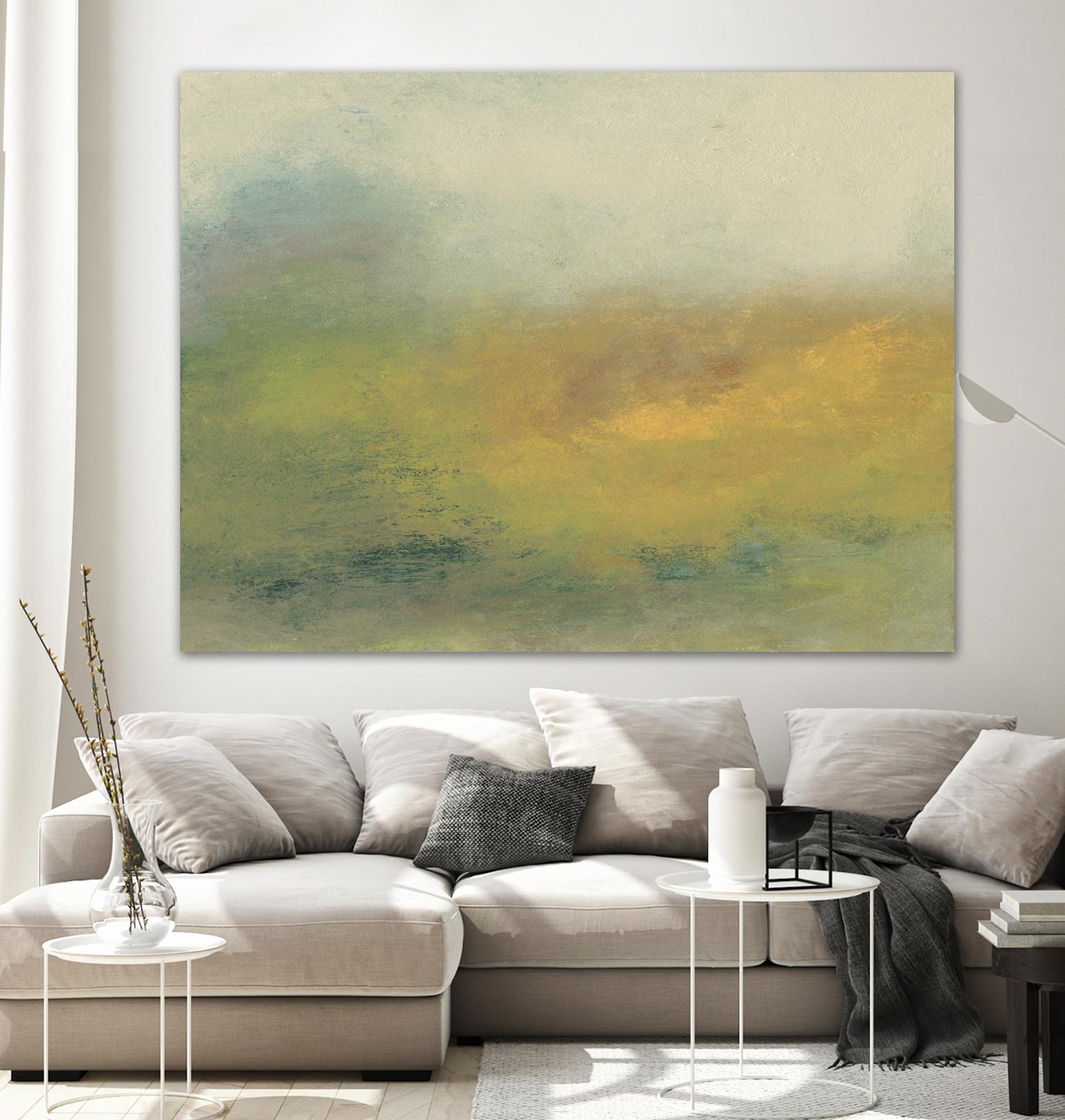 Hillside I by Sharon Gordon on GIANT ART - green sea scene