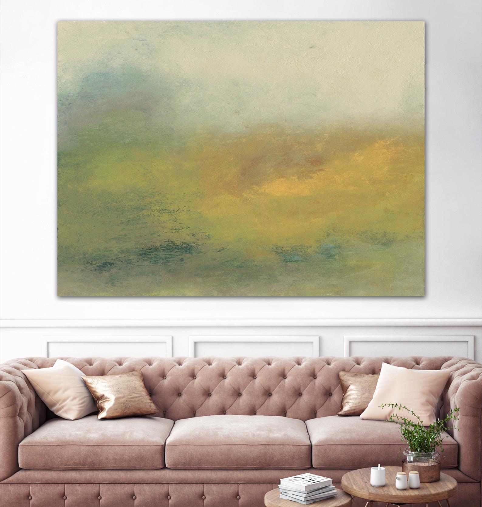 Hillside I by Sharon Gordon on GIANT ART - green sea scene