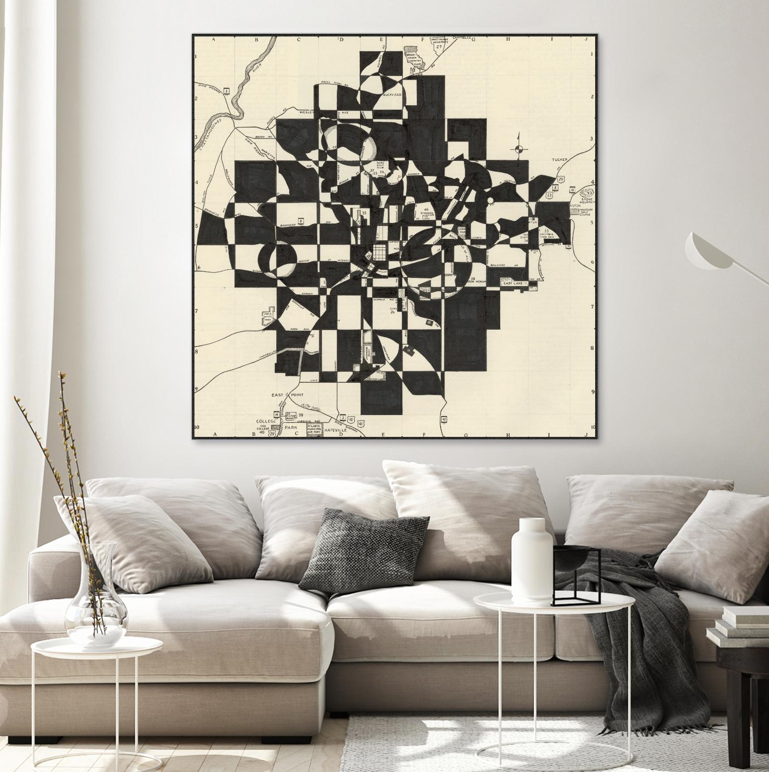 Modern Map of Atlanta by Nikki Galapon on GIANT ART - maps & flags