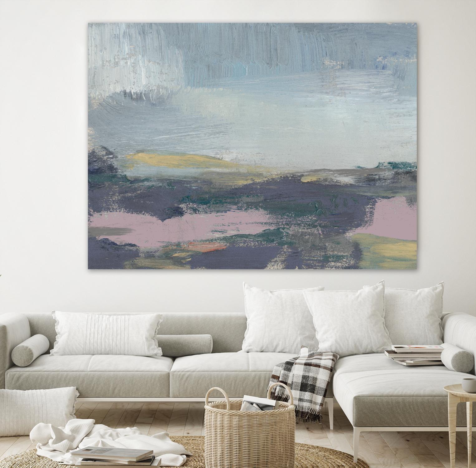 Pretty Horizon I by Jennifer Goldberger on GIANT ART - pink sea scene