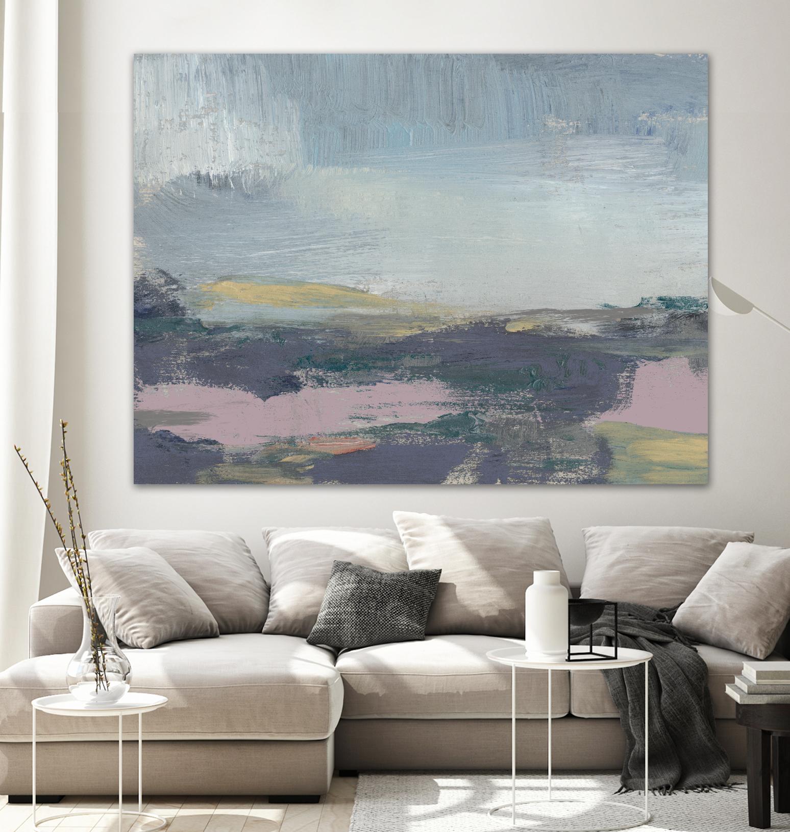 Pretty Horizon I by Jennifer Goldberger on GIANT ART - pink sea scene