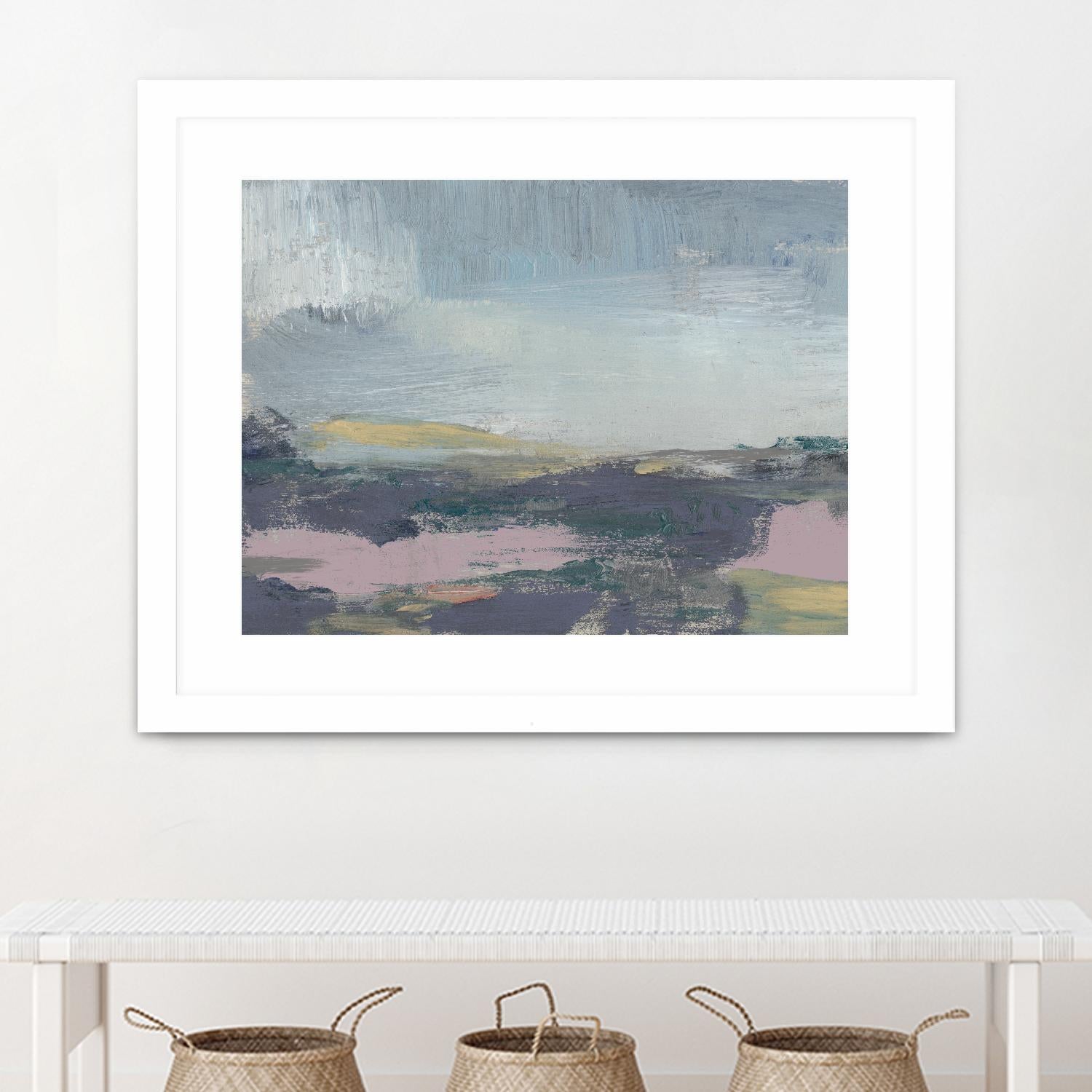 Pretty Horizon I by Jennifer Goldberger on GIANT ART - pink sea scene