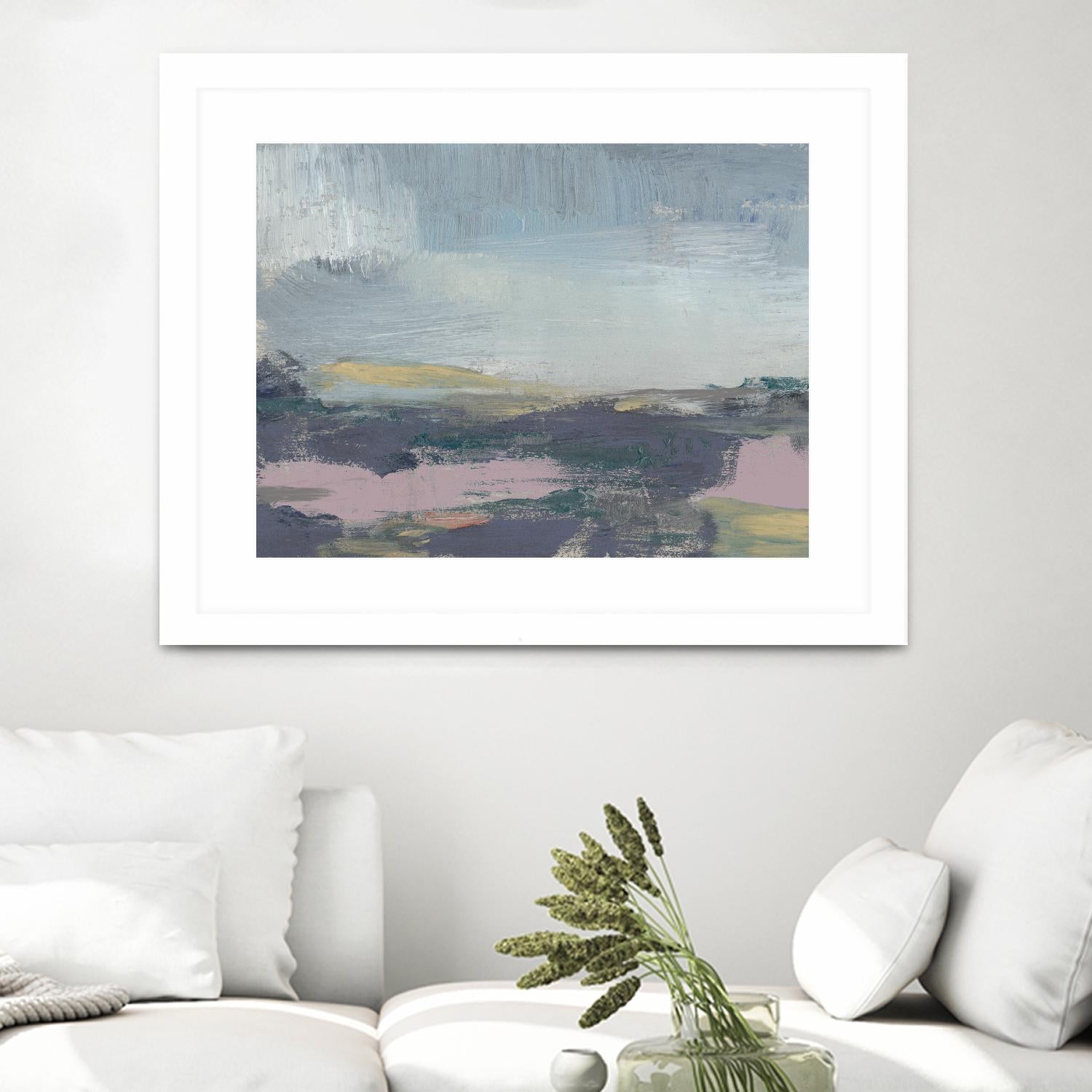 Pretty Horizon I by Jennifer Goldberger on GIANT ART - pink sea scene