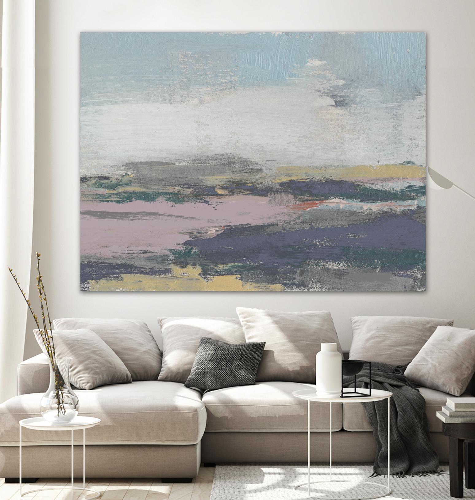 Pretty Horizon II by Jennifer Goldberger on GIANT ART - pink sea scene