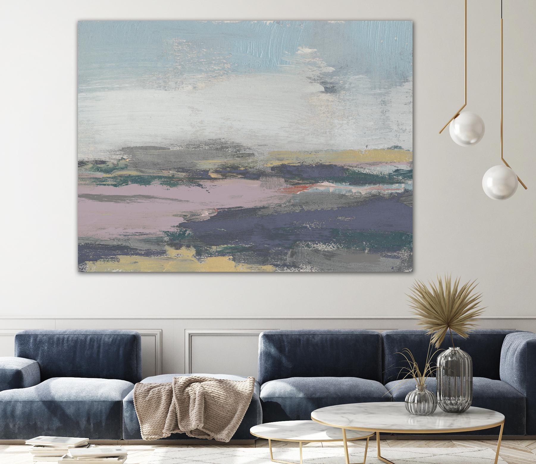 Pretty Horizon II by Jennifer Goldberger on GIANT ART - pink sea scene