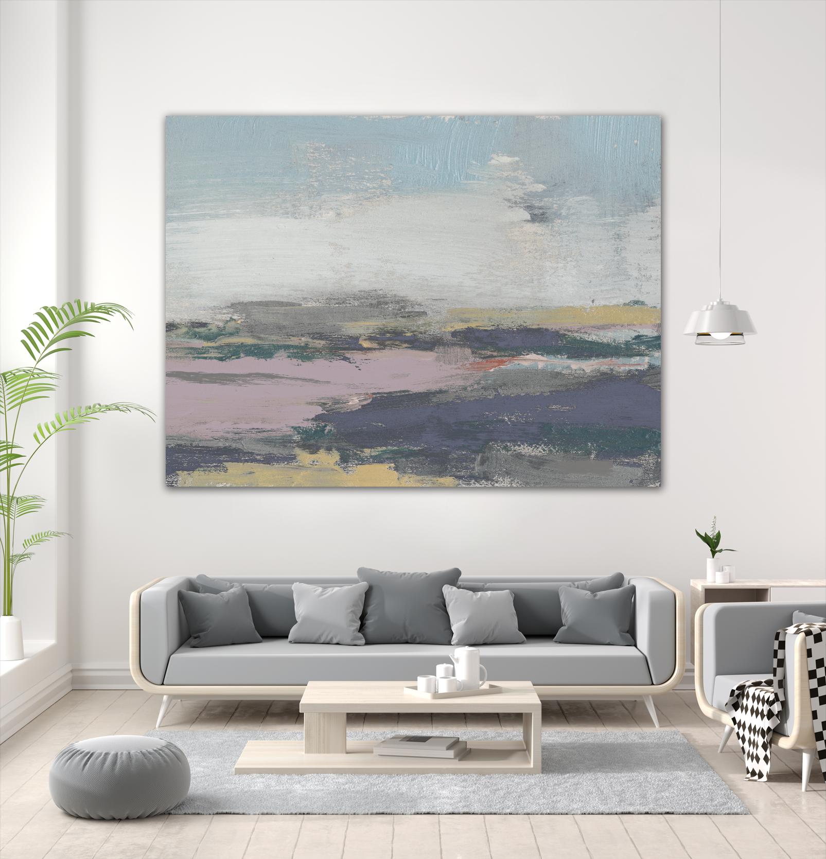 Pretty Horizon II by Jennifer Goldberger on GIANT ART - pink sea scene