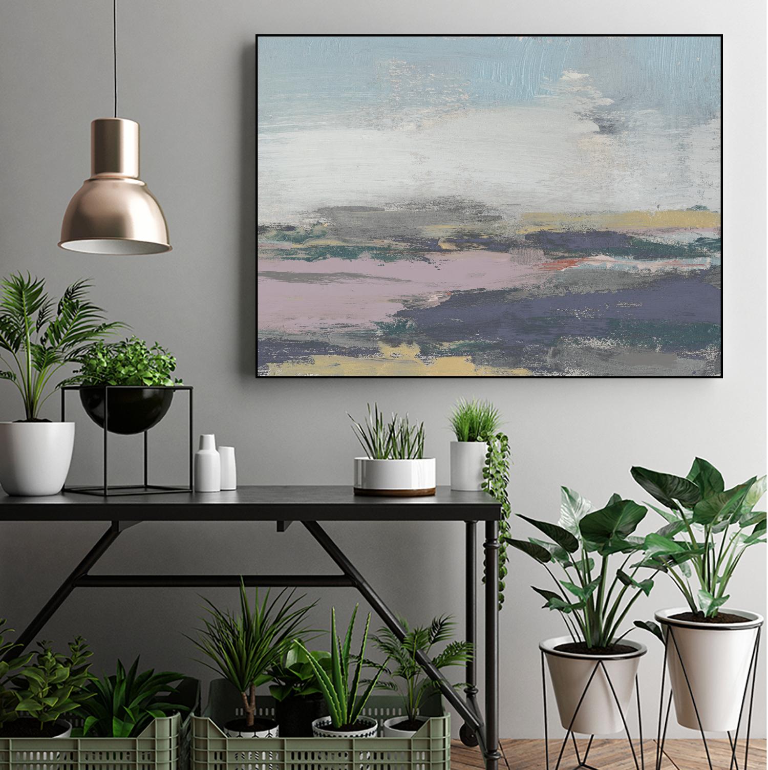 Pretty Horizon II by Jennifer Goldberger on GIANT ART - pink sea scene