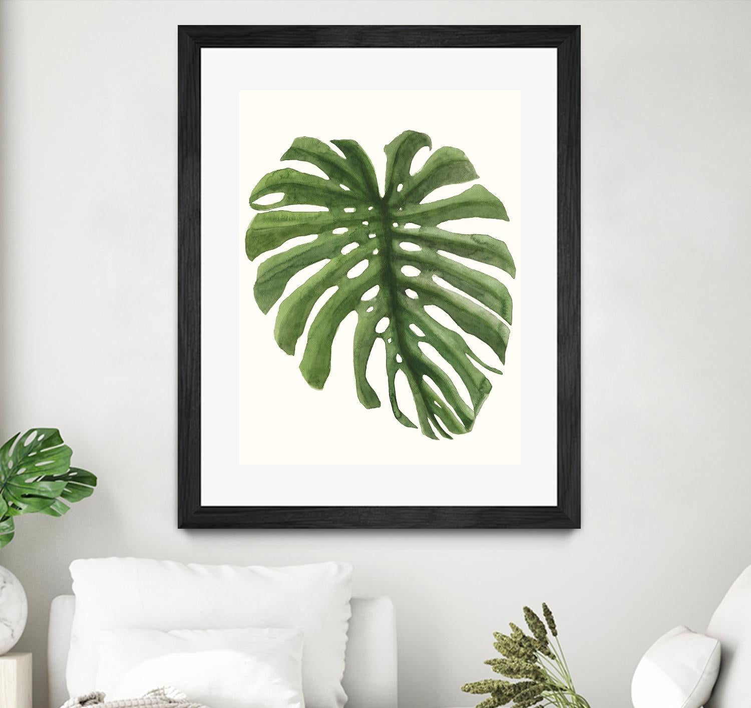 Tropical Breeze Leaves I by Naomi McCavitt on GIANT ART - green coastal & tropical greenery