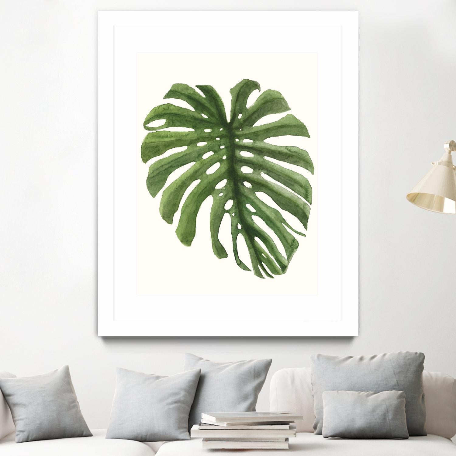 Tropical Breeze Leaves I by Naomi McCavitt on GIANT ART - green coastal & tropical greenery
