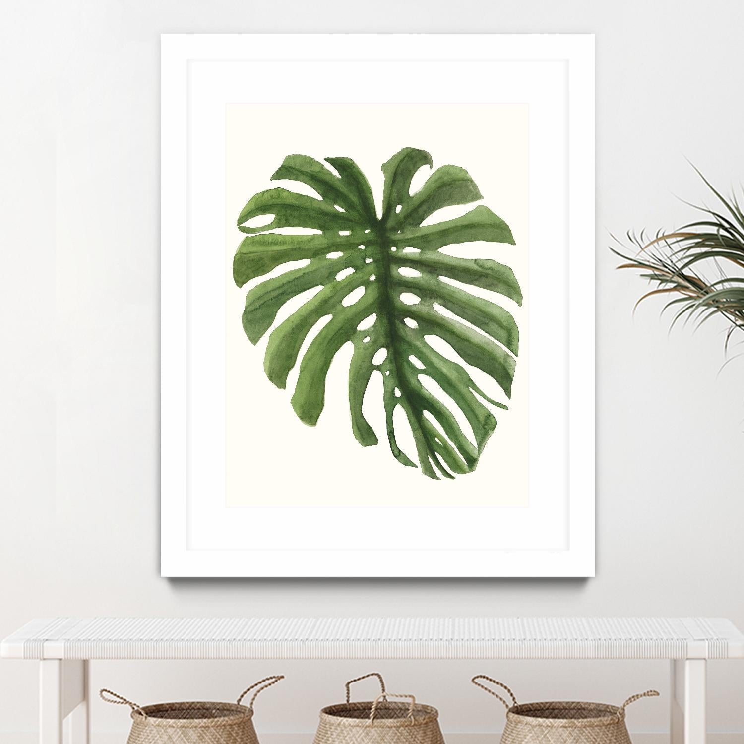 Tropical Breeze Leaves I by Naomi McCavitt on GIANT ART - green coastal & tropical greenery