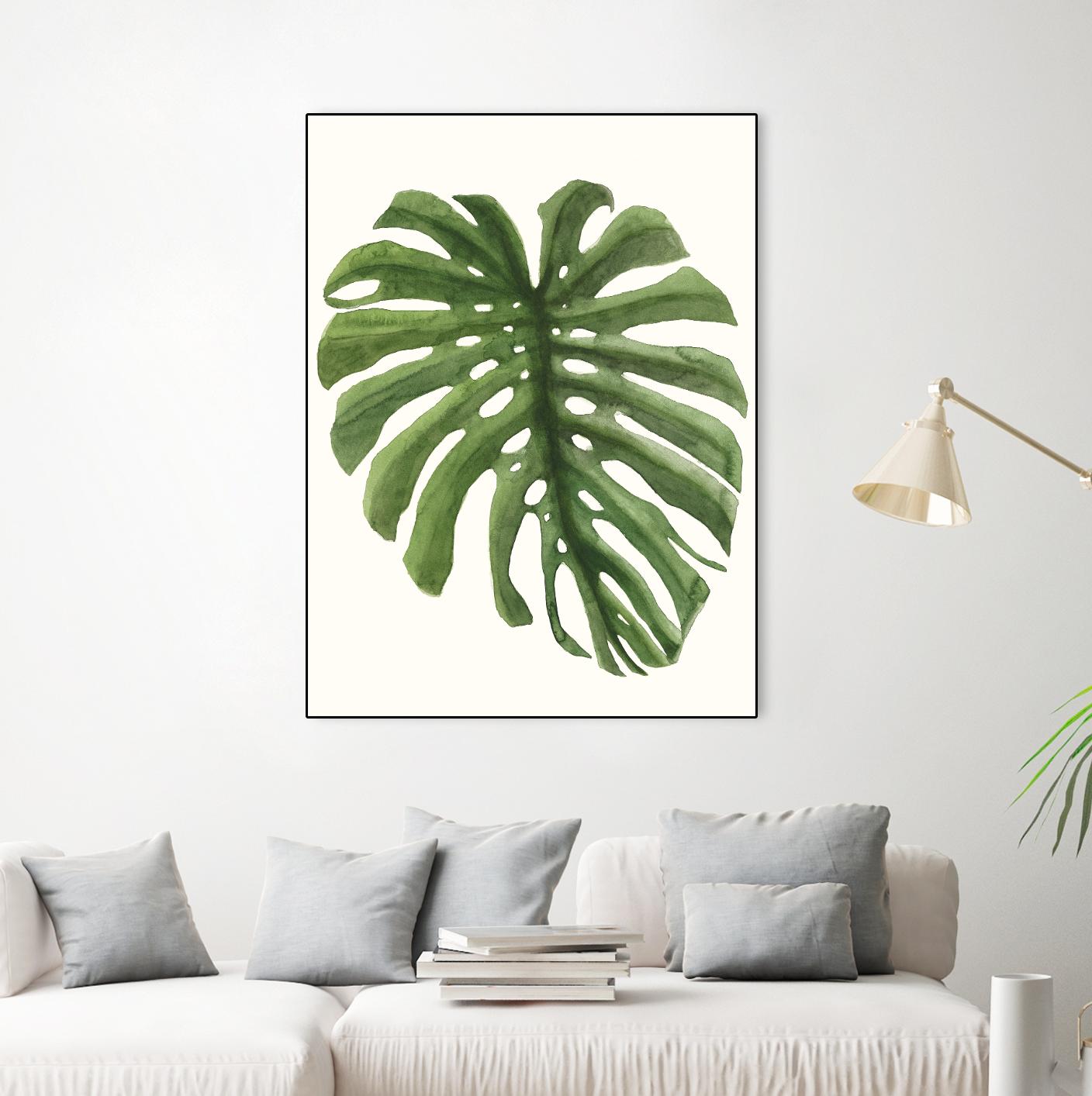 Tropical Breeze Leaves I by Naomi McCavitt on GIANT ART - green coastal & tropical greenery
