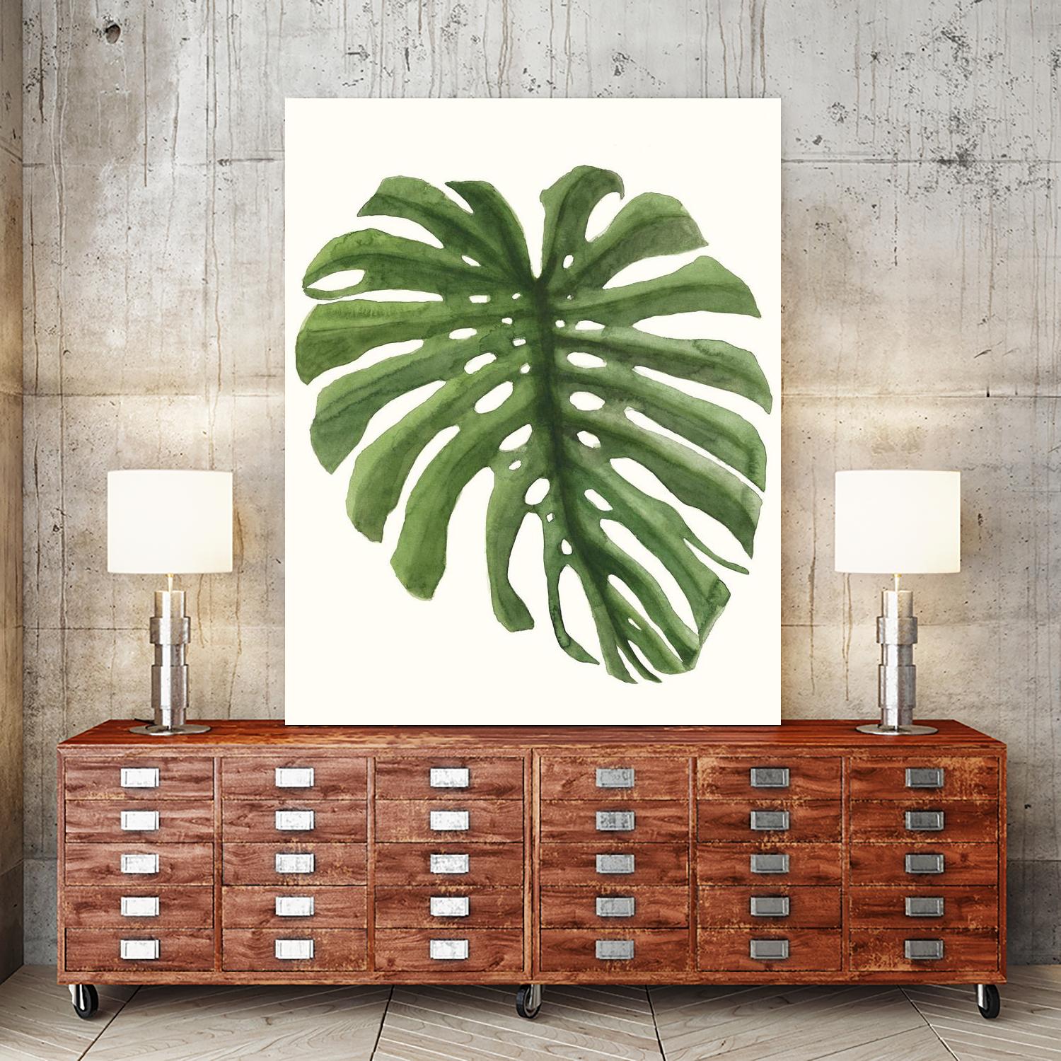 Tropical Breeze Leaves I by Naomi McCavitt on GIANT ART - green coastal & tropical greenery