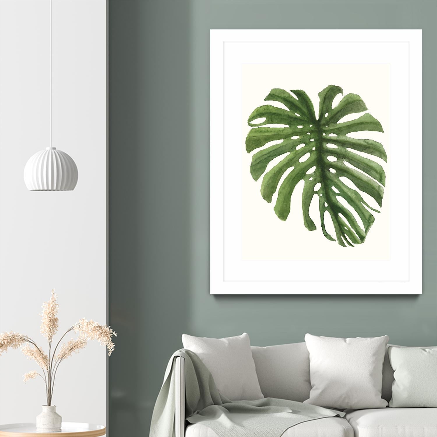 Tropical Breeze Leaves I by Naomi McCavitt on GIANT ART - green coastal & tropical greenery