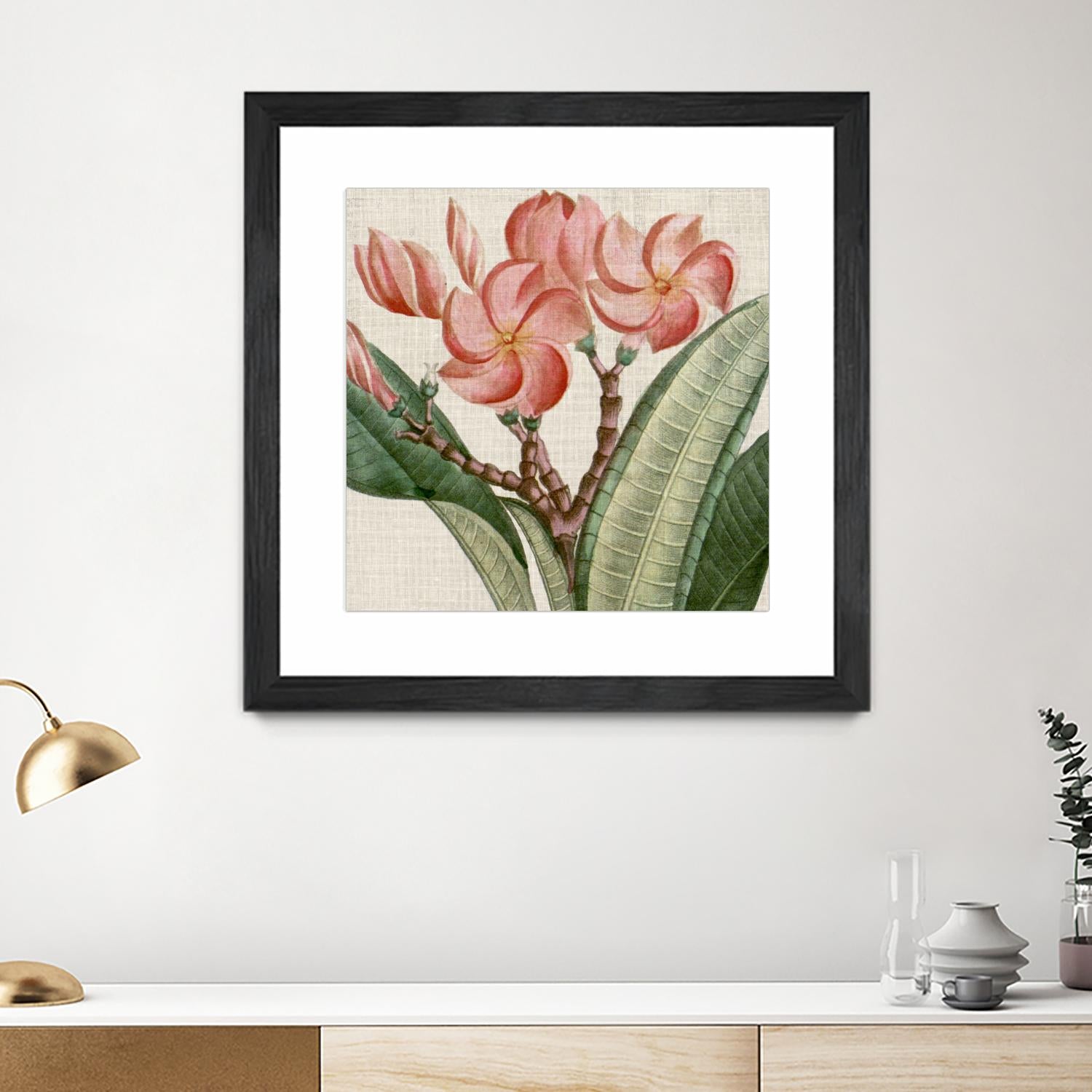 Cropped Turpin Tropicals VII by Vision Studio on GIANT ART - pink botanical & floral nature