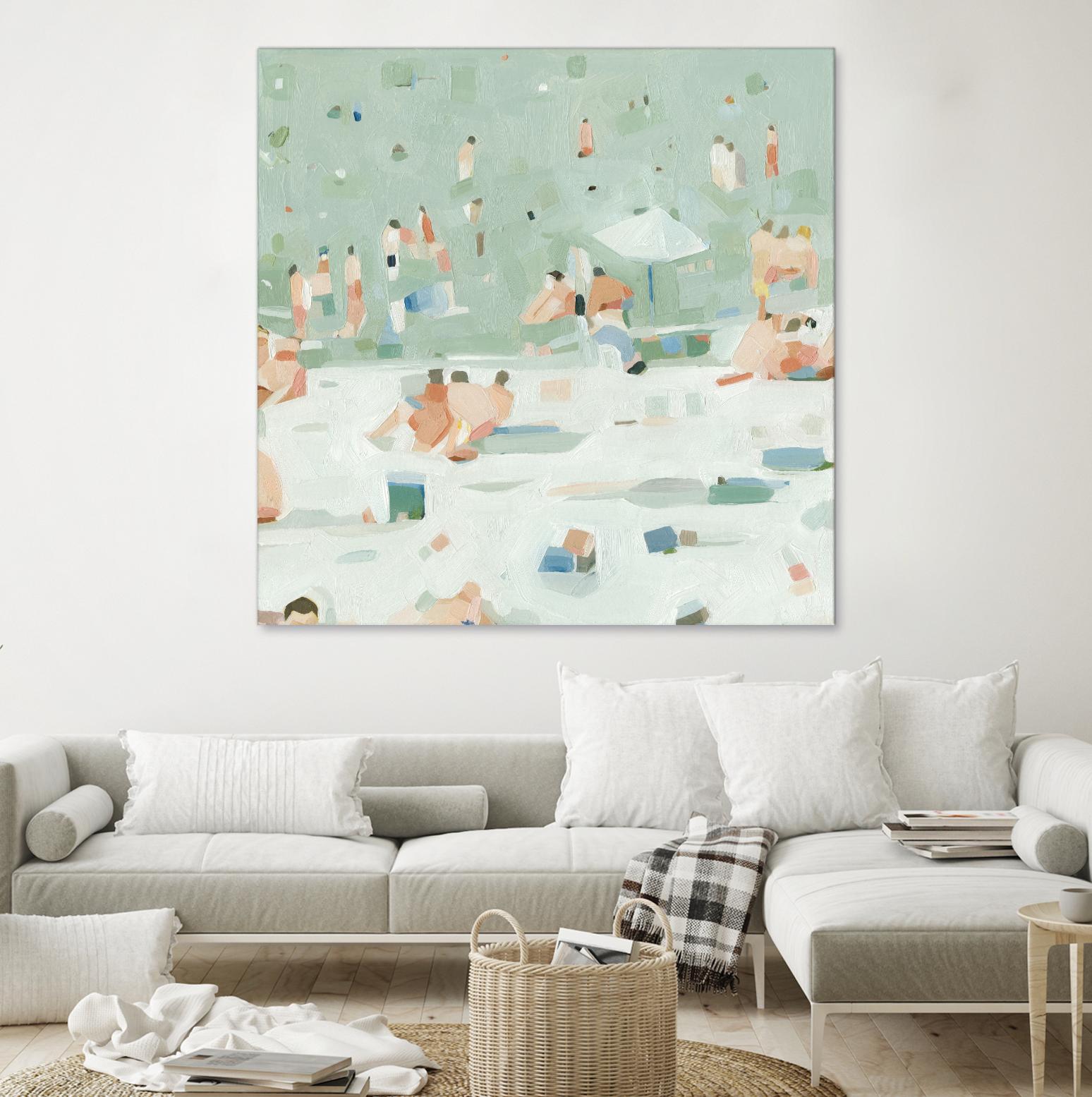 Summer Confetti I by Emma Scarvey on GIANT ART - beige coastal & tropical beach