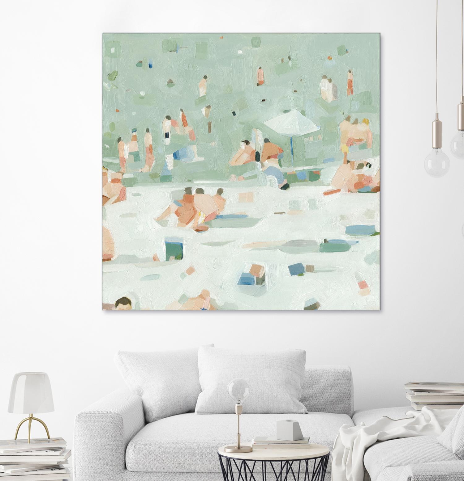 Summer Confetti I by Emma Scarvey on GIANT ART - beige coastal & tropical beach