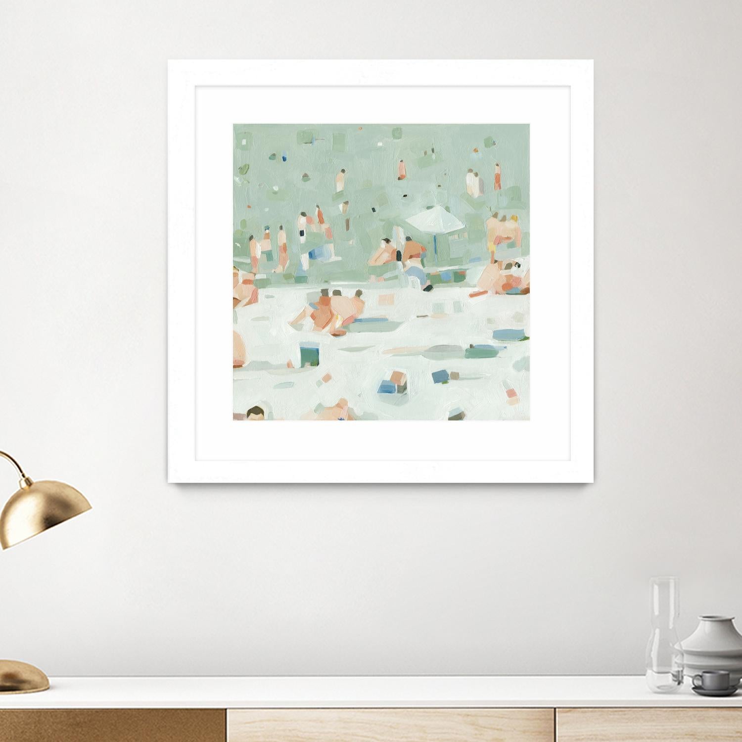 Summer Confetti I by Emma Scarvey on GIANT ART - beige coastal & tropical beach